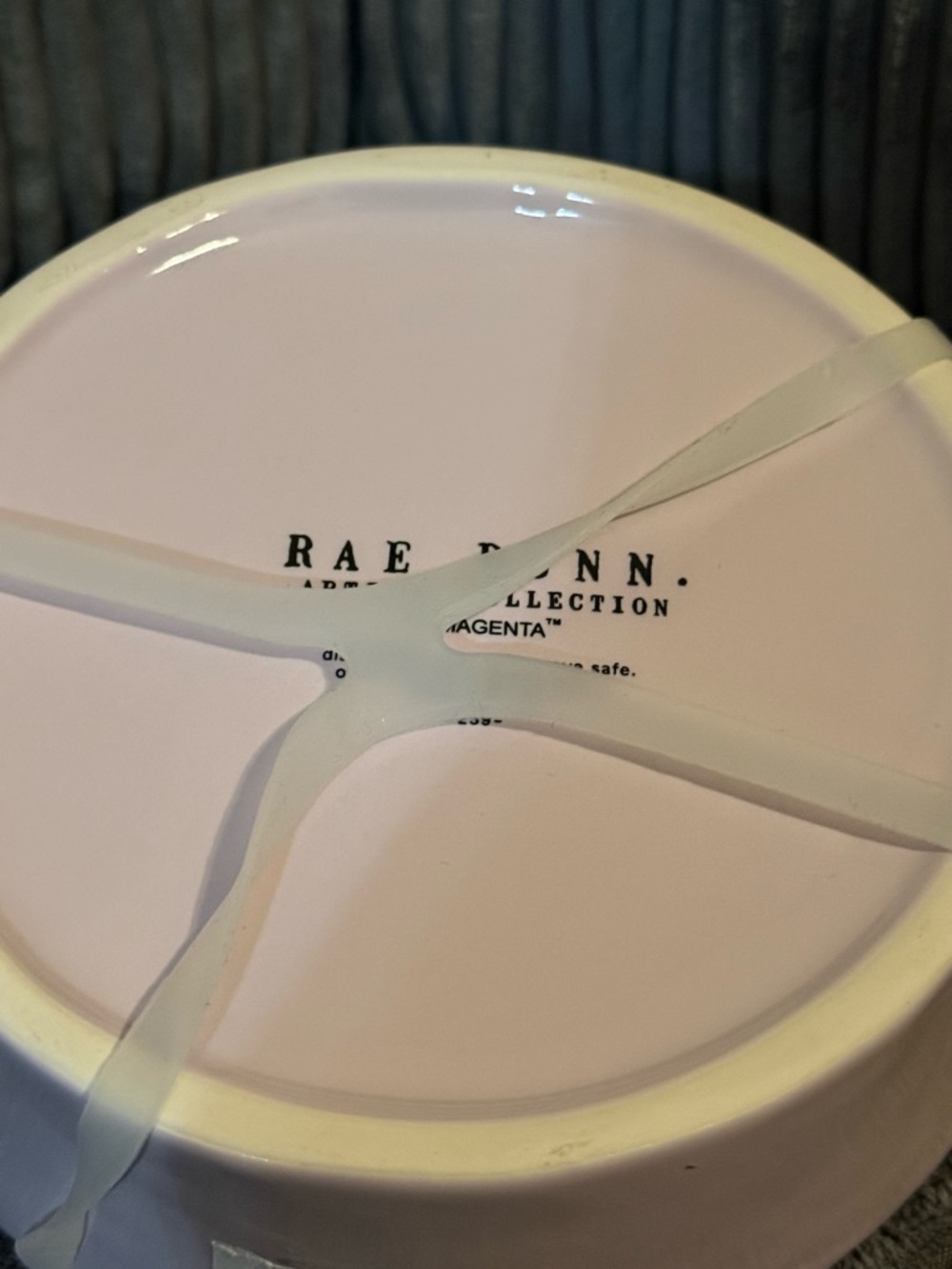 Rae Dunn Ceramic Covered Dish - Lilac & White- "Made With Love" - Picture 8 of 10